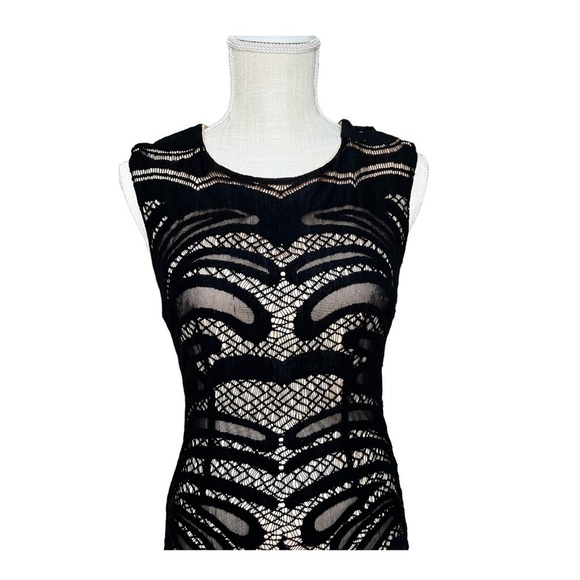 Bebe Lace Bodycon Midi Dress Size Small - Picture 5 of 9